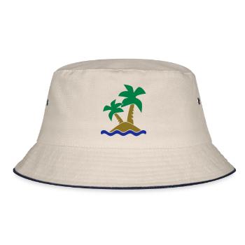 Insel - Bucket Hat - Natur/Navy - Vorne