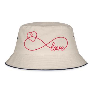 Eternal Love [Liebe Herz] - Bucket Hat - Natur/Navy - Vorne