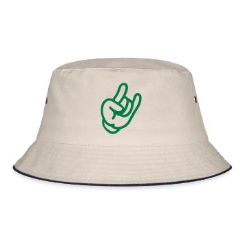 Rock Hand - Bucket Hat - ecru/navy - Front