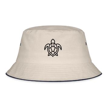 Minimalist Turtle Icon - different colors - Bucket Hat - ecru/navy - Front