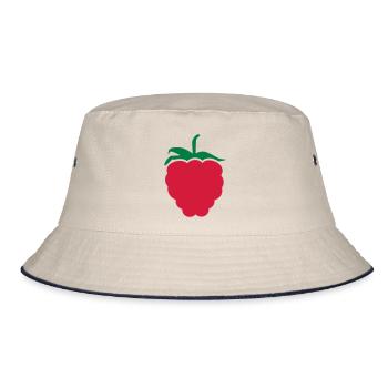 Himbeere - Bucket Hat - Natur/Navy - Vorne