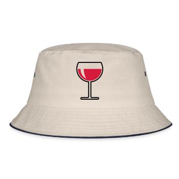 Verre à vin rouge rond (Vin rouge / Vin / 2C) - Bob - blanc cassé/bleu marine - Devant