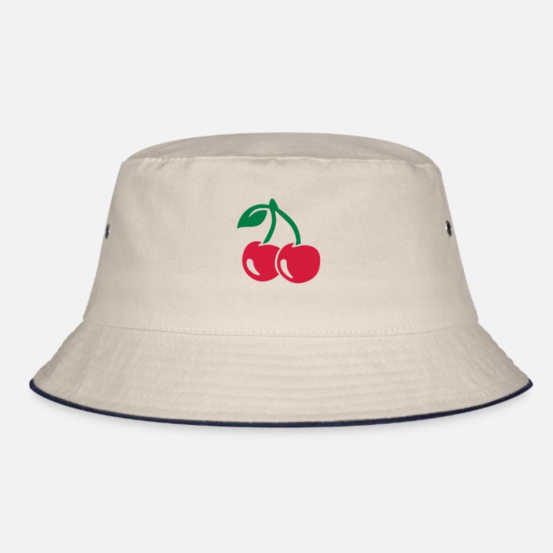 Kirsche - Bucket Hat - Natur/Navy