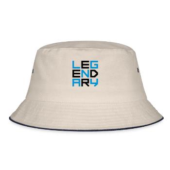 Legendary Square Logo - Bucket Hat - ecru/navy - Front