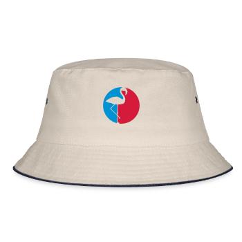 cercle rouge bleu frais contour silhouette logo fl - Bob - blanc cassé/bleu marine - Devant
