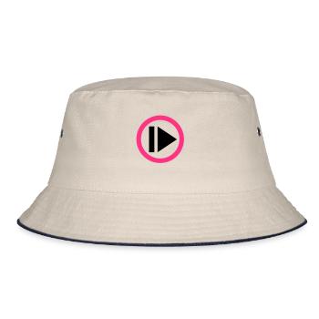 Play button - Bucket Hat - ecru/navy - Front