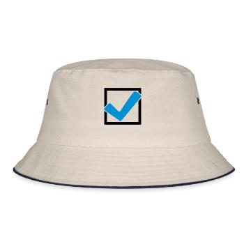 Rectangular hook logo - Bucket Hat - ecru/navy - Front