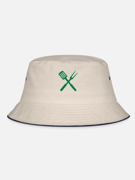 Chef Cutlery - Bucket Hat - ecru/navy - Front