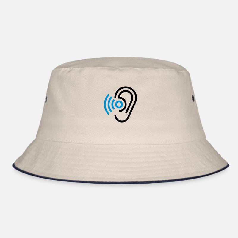 Ohr und Hörgerät - Bucket Hat - Natur/Navy