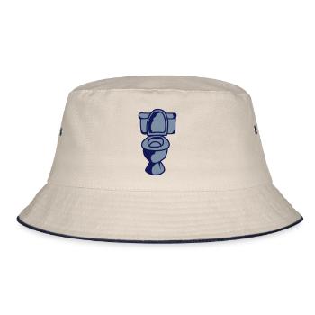 shit toilet toilet 25 - Bucket Hat - ecru/navy - Front