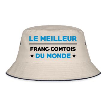 Franche-comté / Franc-Comtois / Franc-Comtoise - Bob - blanc cassé/bleu marine - Devant