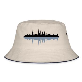 Skyline Halle Schatten - Bucket Hat - Natur/Navy - Vorne