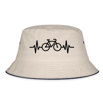 Bicycle heartbeat - Bucket Hat - ecru/navy - Front