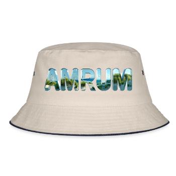 Amrum, island in the North Sea - Bucket Hat - ecru/navy - Front