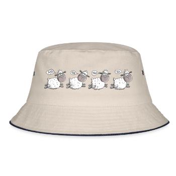 Nö Schaf Und Kleine Schafherde - Bucket Hat - Natur/Navy - Vorne