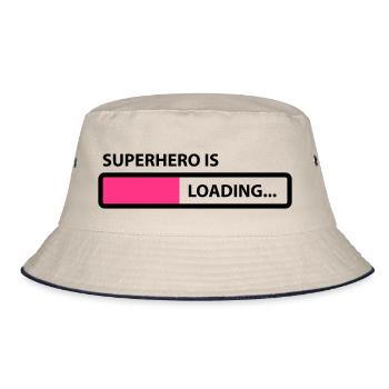 superhero is loading - Bucket Hat - Natur/Navy - Vorne