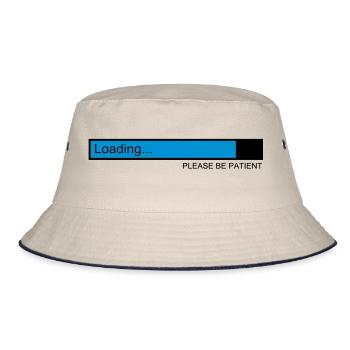 loading / loading bar / pc / download - Bucket Hat - ecru/navy - Front