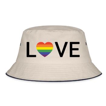AMOUR | Rainbow LGBTQIA Pride | police noire - Bob - blanc cassé/bleu marine - Devant