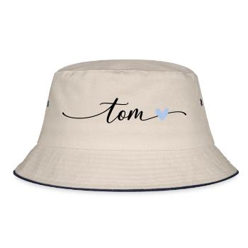 Tom Name Calligraphie Police - Bob - blanc cassé/bleu marine - Devant