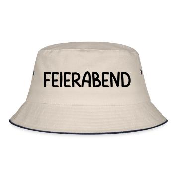 Feierabend Party Feiern Arbeitstier - Bucket Hat - Natur/Navy - Vorne