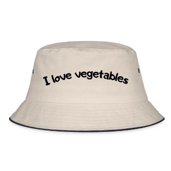 I love vegetables - Bucket Hat - Natur/Navy - Vorne