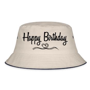 Happy Birthday - Bucket Hat - Natur/Navy - Vorne