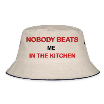 Nobody Beats Me In The Kitchen - Bucket Hat - ecru/navy - Front