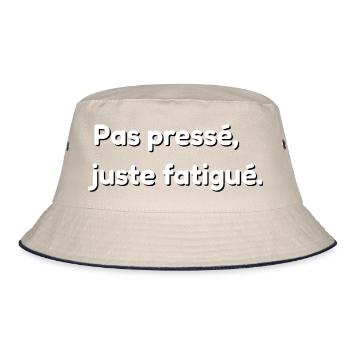 Nicht in Eile, nur müde. - Bucket Hat - Natur/Navy - Vorne