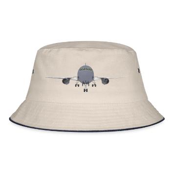 Commercial Aircraft Front View - Bucket Hat - ecru/navy - Front