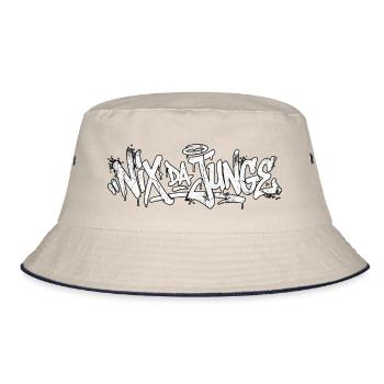 Funny Saying Handwriting Graffiti - Bucket Hat - ecru/navy - Front