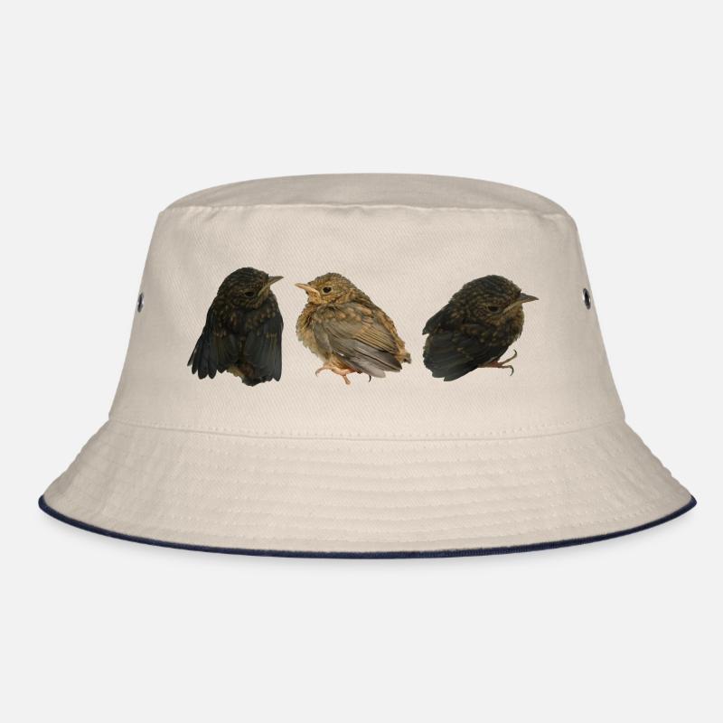 Rotkehlchen Ästlinge - Bucket Hat - Natur/Navy