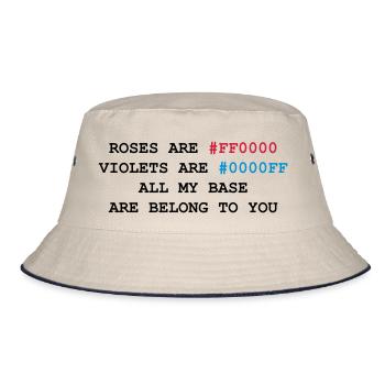NERD HUMOR: Love letter - Bucket Hat - ecru/navy - Front