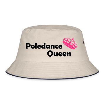 poledance pole fitness sexy polo dancer gift - Bucket Hat - ecru/navy - Front