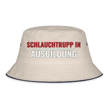 Schlauchtrupp in Ausbildung – Gruppen-Shirt - Bucket Hat - Natur/Navy - Vorne