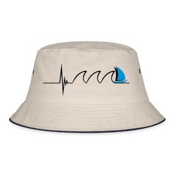 Sailing Pulse - Bucket Hat - Natur/Navy - Vorne