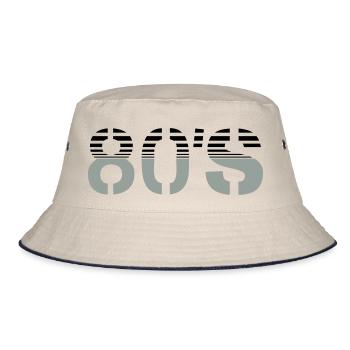 80s Logo - Bucket Hat - Natur/Navy - Vorne