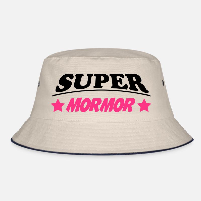Super mormor - Bucket Hat - ecru/navy