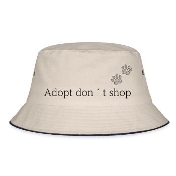 Adopt Don’t Shop- Tierschutz Tierpfote - Bucket Hat - Natur/Navy - Vorne