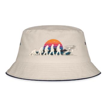 Evolution Inline Skating – Vom Menschen zum Skater - Bucket Hat - Natur/Navy - Vorne