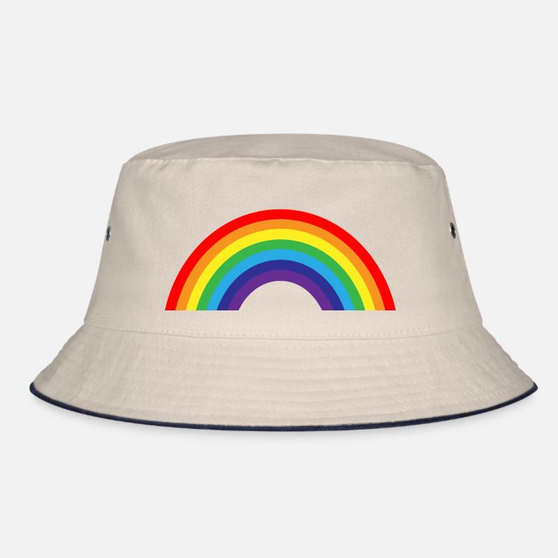Regenbogen - Bucket Hat - Natur/Navy
