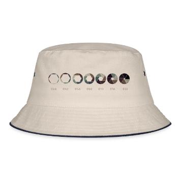 Blende Fotografie Objektiv Kamera - Bucket Hat - Natur/Navy - Vorne