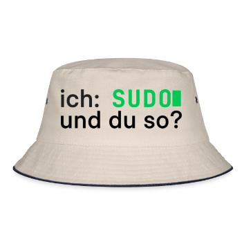 ich: SUDO und du so? Linux Programmierer - dunkel - Bucket Hat - Natur/Navy - Vorne