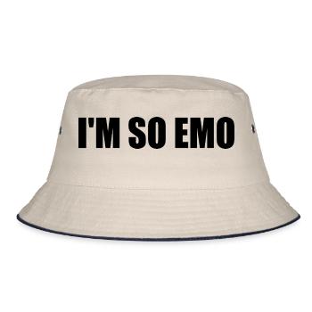 Im so emo - Bucket Hat - Natur/Navy - Vorne