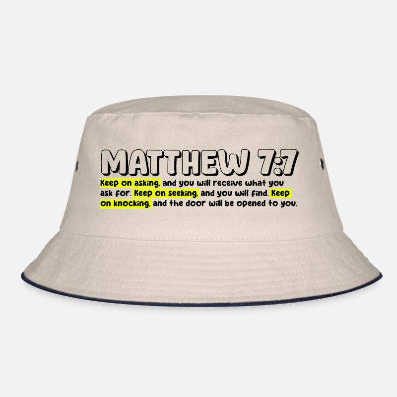 Matthäus 7:7 | Bibelzitat Bucket Hat