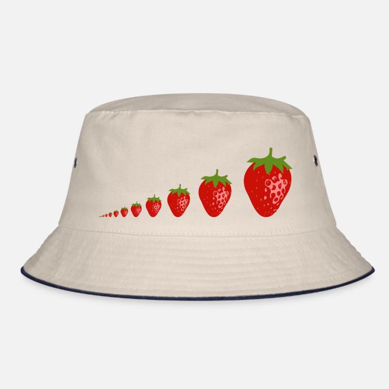 Erdbeeren - Bucket Hat - Natur/Navy