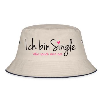 single - Bucket Hat - Natur/Navy - Vorne