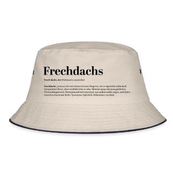 Frechdachs Definition Pet name naughty loose - Bucket Hat - ecru/navy - Front
