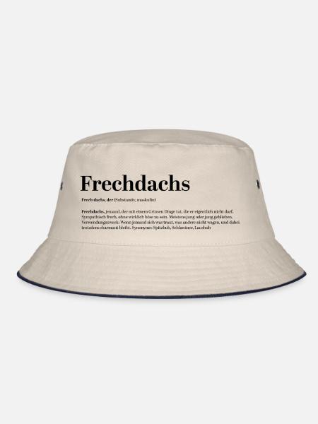 Frechdachs Definition Pet name naughty loose - Bucket Hat - ecru/navy - Front