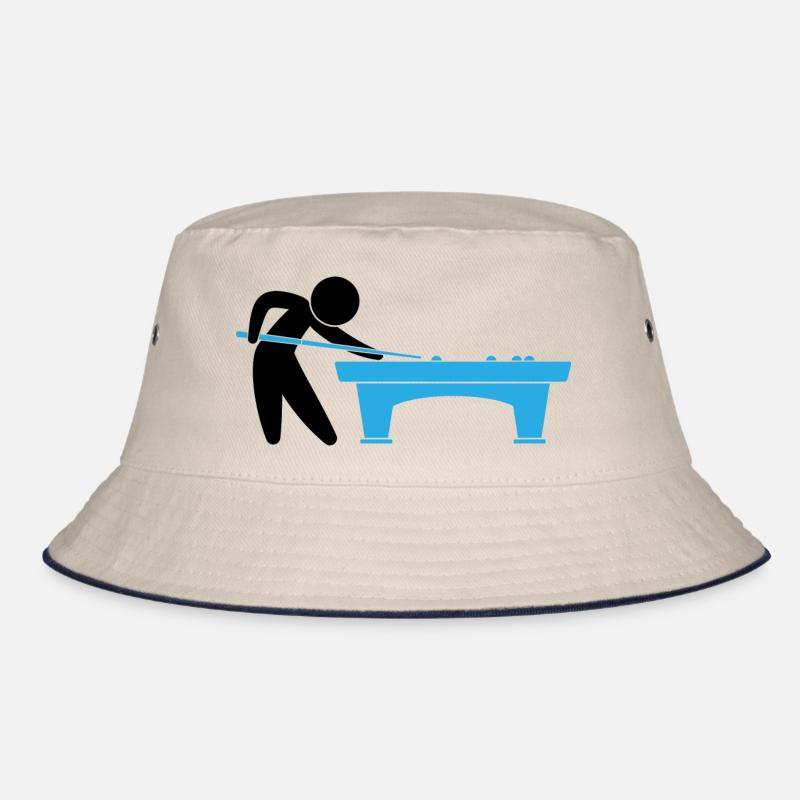 A pool player is on the pool table Bucket Hat