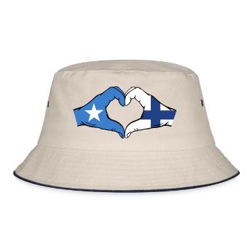 Somalie Finlande Drapeau Mains Coeur Forme - Bob - blanc cassé/bleu marine - Devant